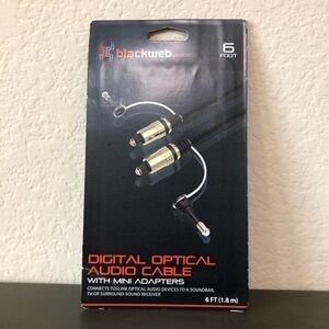 Blackweb Digital Optical Audio Cable Mini Adapters 6FT 6 Feet New In Package